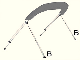 B. Adjustable boat top rear assembly